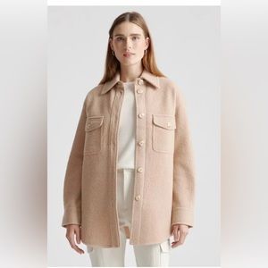 Quince 100% Merino Wool Shirt Jacket Oversized Button Front Size S NWT